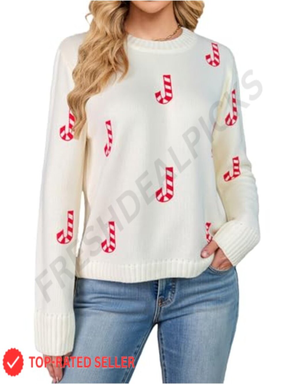Womens Cute Tree Print Sweater Crewneck Long Sleeve Knit Pullover